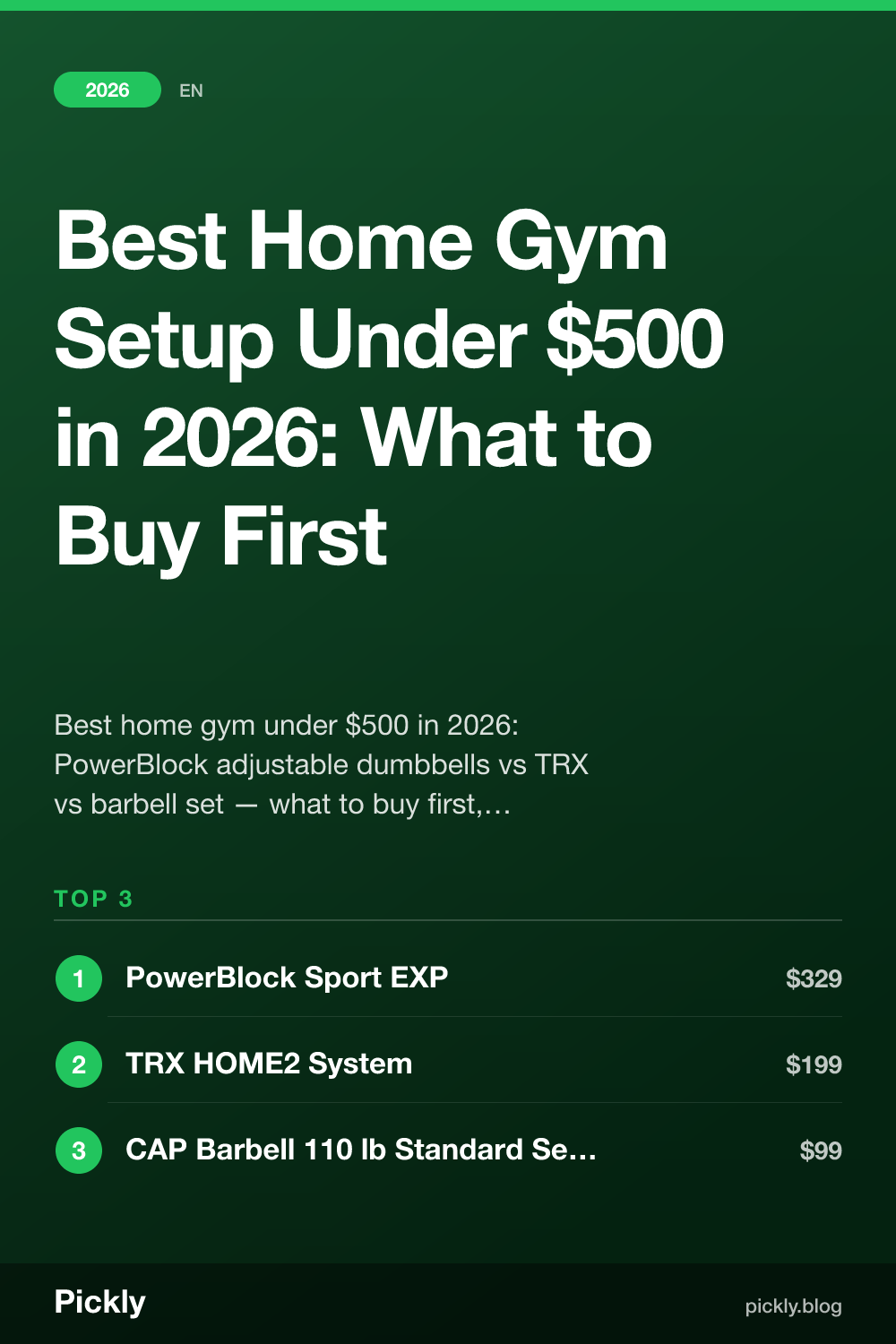 Best Home Gym Setup Under $500 in 2026: What to Buy First | Pickly